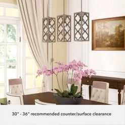 Gablecrest 3 Light French Oak Linear Chandelier with Metal Shades Kitchen Light by Hunter 16 Gablecrest 3 Light French Oak Linear Chandelier with Metal Shades Kitchen Light by Hunter -Hunter Sales french oak hunter chandeliers 19948 77 1000