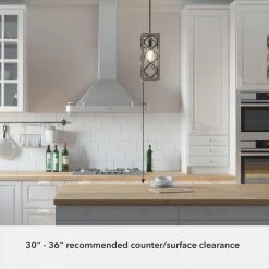 Gablecrest 1 Light French Oak Mini Pendant Light with Metal Shade Kitchen Light by Hunter -Hunter Sales french oak hunter pendant lights 19390 c3 1000