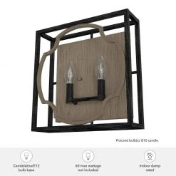 Stone Creek 2 Light Rustic Iron Wall Sconce Bathroom Light by Hunter 14 Stone Creek 2 Light Rustic Iron Wall Sconce Bathroom Light by Hunter -Hunter Sales french oak hunter vanity lighting 19227 1d 1000