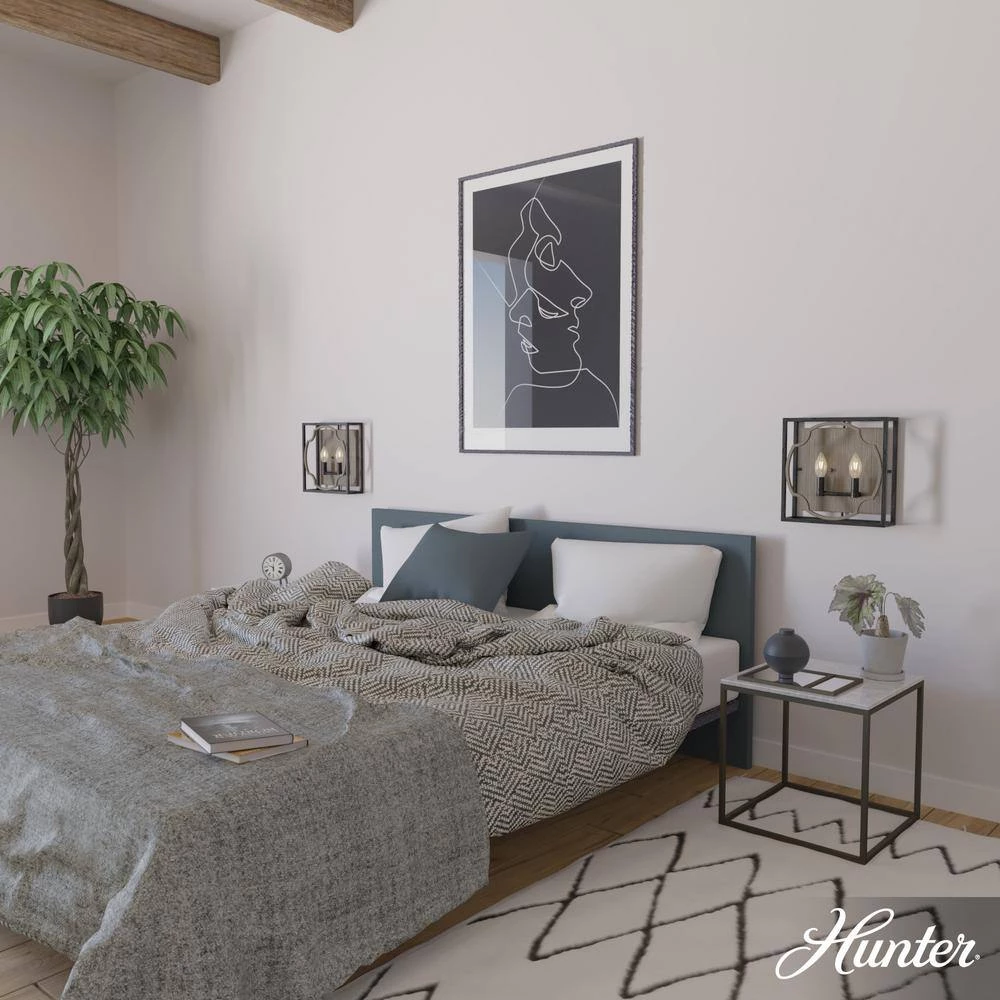 Stone Creek 2 Light Rustic Iron Wall Sconce Bathroom Light by Hunter 5 Stone Creek 2 Light Rustic Iron Wall Sconce Bathroom Light by Hunter - Image 3