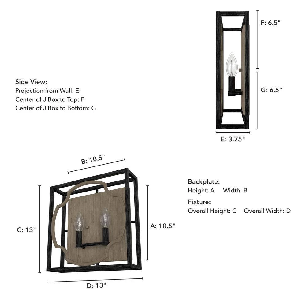 Stone Creek 2 Light Rustic Iron Wall Sconce Bathroom Light by Hunter 8 Stone Creek 2 Light Rustic Iron Wall Sconce Bathroom Light by Hunter - Image 6