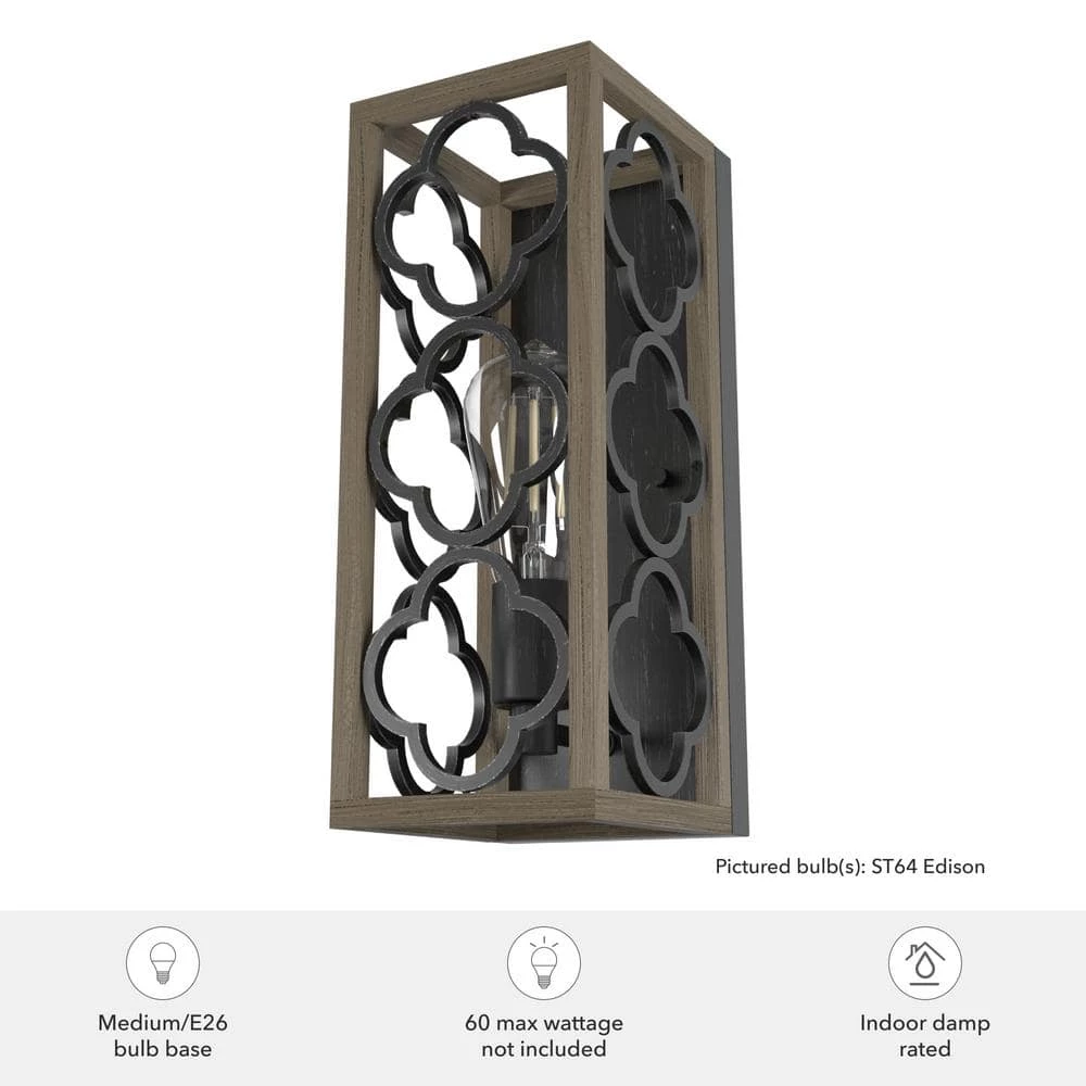 Gablecrest 1 Light French Oak Wall Sconce Bathroom Light by Hunter 8 Gablecrest 1 Light French Oak Wall Sconce Bathroom Light by Hunter - Image 6