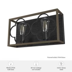 Gablecrest 17 in. 2 Light French Oak Vanity Light Bathroom Light by Hunter -Hunter Sales french oak hunter vanity lighting 19394 66 1000