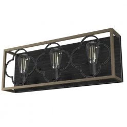 Gablecrest 25 in. 3 Light French Oak Vanity Light Bathroom Light by Hunter