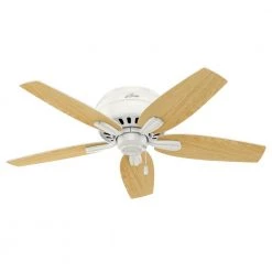 Newsome 42 in. Indoor Low Profile Fresh White Ceiling Fan With LED Light Kit and Remote by Hunter -Hunter Sales fresh white hunter ceiling fans with lights 32812 31 1000