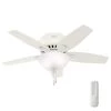 Newsome 42 in. Indoor Low Profile Fresh White Ceiling Fan With LED Light Kit and Remote by Hunter 2 Newsome 42 in. Indoor Low Profile Fresh White Ceiling Fan With LED Light Kit and Remote by Hunter -Hunter Sales fresh white hunter ceiling fans with lights 32812 64 1000