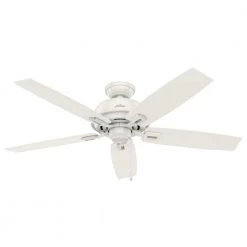 Donegan 52 in. Indoor Fresh White Ceiling Fan With LED Light Kit and Remote by Hunter -Hunter Sales fresh white hunter ceiling fans with lights 32855 31 1000