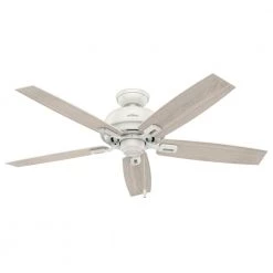 Donegan 52 in. Indoor Fresh White Ceiling Fan With LED Light Kit and Remote by Hunter -Hunter Sales fresh white hunter ceiling fans with lights 32855 40 1000