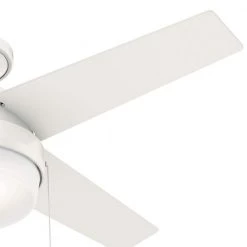 Ristrello 44 in. LED Low Profile Indoor Fresh White Ceiling Fan with Light Kit by Hunter -Hunter Sales fresh white hunter ceiling fans with lights 50189 1d 1000