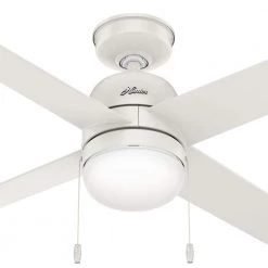 Orsini 52 in. LED Indoor/Outdoor Fresh White Ceiling Fan with Light Kit by Hunter -Hunter Sales fresh white hunter ceiling fans with lights 50296 1f 1000