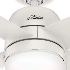 Orsini 52 in. LED Indoor/Outdoor Fresh White Ceiling Fan with Light Kit by Hunter -Hunter Sales fresh white hunter ceiling fans with lights 50296 44 1000