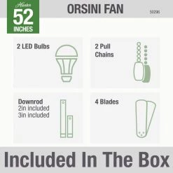 Orsini 52 in. LED Indoor/Outdoor Fresh White Ceiling Fan with Light Kit by Hunter -Hunter Sales fresh white hunter ceiling fans with lights 50296 a0 1000