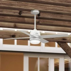 Orsini 52 in. LED Indoor/Outdoor Fresh White Ceiling Fan with Light Kit by Hunter -Hunter Sales fresh white hunter ceiling fans with lights 50296 e1 1000