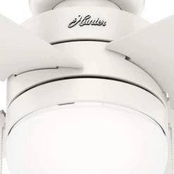 Timpani 52 in. LED Indoor Fresh White Ceiling Fan with Light Kit by Hunter -Hunter Sales fresh white hunter ceiling fans with lights 50362 1d 1000