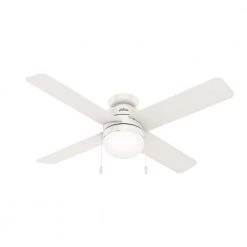 Timpani 52 in. LED Indoor Fresh White Ceiling Fan with Light Kit by Hunter