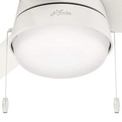 Aker 52 in. LED Indoor/Outdoor Fresh White Ceiling Fan with Light Kit by Hunter -Hunter Sales fresh white hunter ceiling fans with lights 50387 1d 1000