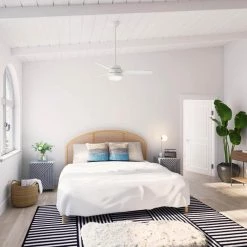 Aker 52 in. LED Indoor/Outdoor Fresh White Ceiling Fan with Light Kit by Hunter -Hunter Sales fresh white hunter ceiling fans with lights 50387 4f 1000