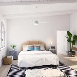 Aker 52 in. LED Indoor/Outdoor Fresh White Ceiling Fan with Light Kit by Hunter -Hunter Sales fresh white hunter ceiling fans with lights 50387 c3 1000