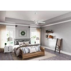 Crown Canyon II 52 in. LED Indoor Fresh White Ceiling Fan with Light Kit by Hunter -Hunter Sales fresh white hunter ceiling fans with lights 50429 1d 1000