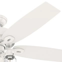 Crown Canyon II 52 in. LED Indoor Fresh White Ceiling Fan with Light Kit by Hunter -Hunter Sales fresh white hunter ceiling fans with lights 50429 4f 1000