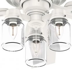 Crown Canyon II 52 in. LED Indoor Fresh White Ceiling Fan with Light Kit by Hunter -Hunter Sales fresh white hunter ceiling fans with lights 50429 76 1000