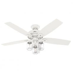 Crown Canyon II 52 in. LED Indoor Fresh White Ceiling Fan with Light Kit by Hunter -Hunter Sales fresh white hunter ceiling fans with lights 50429 c3 1000