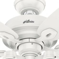Crown Canyon II 52 in. LED Indoor Fresh White Ceiling Fan with Light Kit by Hunter -Hunter Sales fresh white hunter ceiling fans with lights 50429 fa 1000