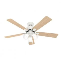 Swanson 52 in. Integrated LED Indoor Fresh White Ceiling Fan by Hunter 17 Swanson 52 in. Integrated LED Indoor Fresh White Ceiling Fan by Hunter -Hunter Sales fresh white hunter ceiling fans with lights 50895 4f 1000