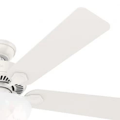 Swanson 52 in. LED Indoor Fresh White Ceiling Fan with Light by Hunter 16 Swanson 52 in. LED Indoor Fresh White Ceiling Fan with Light by Hunter -Hunter Sales fresh white hunter ceiling fans with lights 50908 4f 1000