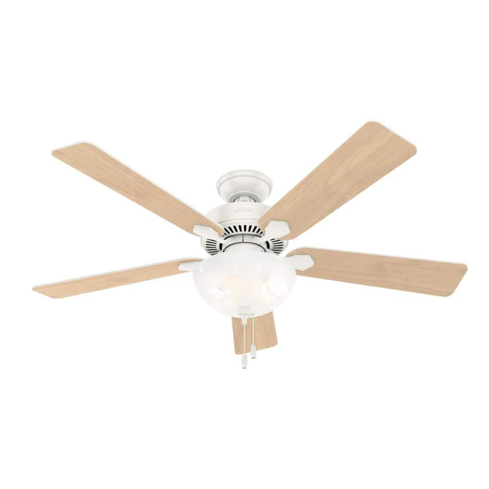 Swanson 52 in. LED Indoor Fresh White Ceiling Fan with Light by Hunter 6 Swanson 52 in. LED Indoor Fresh White Ceiling Fan with Light by Hunter - Image 4