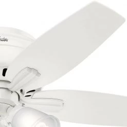 Newsome 42 in. LED Indoor Low Profile Fresh White Ceiling Fan with 3-Light Kit by Hunter -Hunter Sales fresh white hunter ceiling fans with lights 51077 1d 1000
