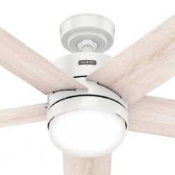 Interface 52 in. Indoor Fresh White Smart Ceiling Fan with Light and Remote Control by Hunter -Hunter Sales fresh white hunter ceiling fans with lights 51355 1d 1000