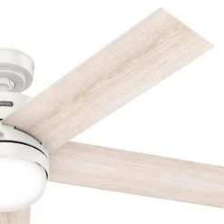 Interface 52 in. Indoor Fresh White Smart Ceiling Fan with Light and Remote Control by Hunter -Hunter Sales fresh white hunter ceiling fans with lights 51355 66 1000