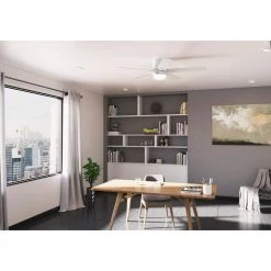 Milmack 52 in. Indoor Fresh White Ceiling Fan with Light and Remote Control by Hunter -Hunter Sales fresh white hunter ceiling fans with lights 51416 40 1000