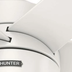 Solaria 60 in. Integrated LED Outdoor Fresh White Ceiling Fan with Light Kit and Wall Control by Hunter -Hunter Sales fresh white hunter ceiling fans with lights 51476 44 1000