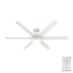 Solaria 60 in. Integrated LED Outdoor Fresh White Ceiling Fan with Light Kit and Wall Control by Hunter