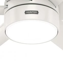 Solaria 60 in. Integrated LED Outdoor Fresh White Ceiling Fan with Light Kit and Wall Control by Hunter -Hunter Sales fresh white hunter ceiling fans with lights 51476 66 1000