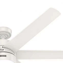 Solaria 60 in. Integrated LED Outdoor Fresh White Ceiling Fan with Light Kit and Wall Control by Hunter -Hunter Sales fresh white hunter ceiling fans with lights 51476 77 1000