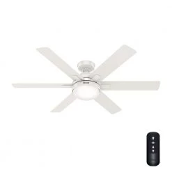 Hardaway 52 in. LED Indoor Fresh White Ceiling Fan with Light Kit and Remote Included by Hunter