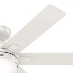 Hardaway 52 in. LED Indoor Fresh White Ceiling Fan with Light Kit and Remote Included by Hunter -Hunter Sales fresh white hunter ceiling fans with lights 51729 77 1000
