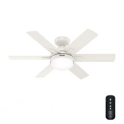 Hardaway 44 in. Indoor Fresh White Ceiling Fan with Light Kit and Remote by Hunter