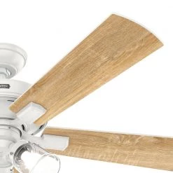 Crestfield 52 in. Indoor Fresh White Ceiling Fan with Light Kit and Remote by Hunter -Hunter Sales fresh white hunter ceiling fans with lights 51859 4f 1000