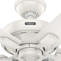 Crestfield 52 in. Indoor Fresh White Ceiling Fan with Light Kit and Remote by Hunter -Hunter Sales fresh white hunter ceiling fans with lights 51859 76 1000