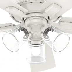 Crestfield 52 in. Indoor Fresh White Ceiling Fan with Light Kit and Remote by Hunter -Hunter Sales fresh white hunter ceiling fans with lights 51859 77 1000