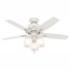 Donegan 44 in. LED 3-Light Indoor Fresh White Ceiling Fan by Hunter 1 Donegan 44 in. LED 3-Light Indoor Fresh White Ceiling Fan by Hunter -Hunter Sales fresh white hunter ceiling fans with lights 52229 64 1000