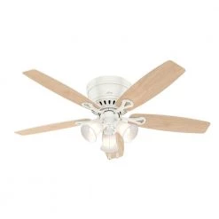 Oakhurst II 52 in. Low Profile LED Indoor Fresh White Ceiling Fan with Light Kit by Hunter