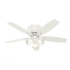Oakhurst II 52 in. Low Profile LED Indoor Fresh White Ceiling Fan with Light Kit by Hunter -Hunter Sales fresh white hunter ceiling fans with lights 52302 c3 1000