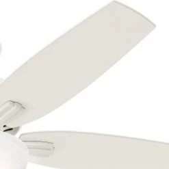Newsome 52 in. Indoor Fresh White Bowl Light Kit Ceiling Fan by Hunter -Hunter Sales fresh white hunter ceiling fans with lights 53310 1d 1000