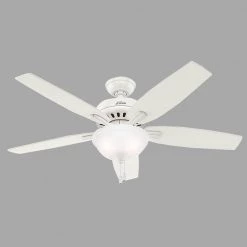 Newsome 52 in. Indoor Fresh White Bowl Light Kit Ceiling Fan by Hunter