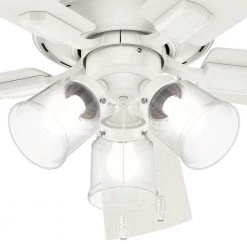 Crestfield 52 in. LED Indoor Fresh White Ceiling Fan with 3-Light Kit by Hunter -Hunter Sales fresh white hunter ceiling fans with lights 54204 40 1000